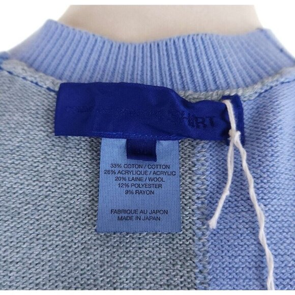 Comme Des Garcons Striped-Pattern Knit Sweater Vest Size M Blue - Picture 7 of 9